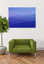 Load image into Gallery viewer, Views in nature share messages of joy from beauty to being in the mystery. This blue and purple artwork is gorgeous in metal, acrylic & canvas.