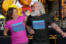 Load image into Gallery viewer, Soft, lightweight & the right stretch, this t-shirt for women & men transmits harmony messages, including community connections.