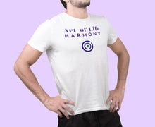 Load image into Gallery viewer, Soft, lightweight, and the right stretch, this vibrant t-shirt for women & men transmits harmony messages for lifestyle & wellness.
