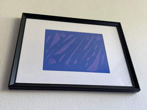 Capture the vibrant blue abstract art piece for energy & well-being with a frame.