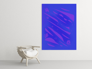 Capture the vibrant blue abstract art piece for energy & well-being in a room and life. Embody vibrant art expression in your harmony & soul. 