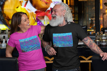 Load image into Gallery viewer, Soft, lightweight &amp; the right stretch, this t-shirt for women &amp; men transmits harmony messages, including community connections.
